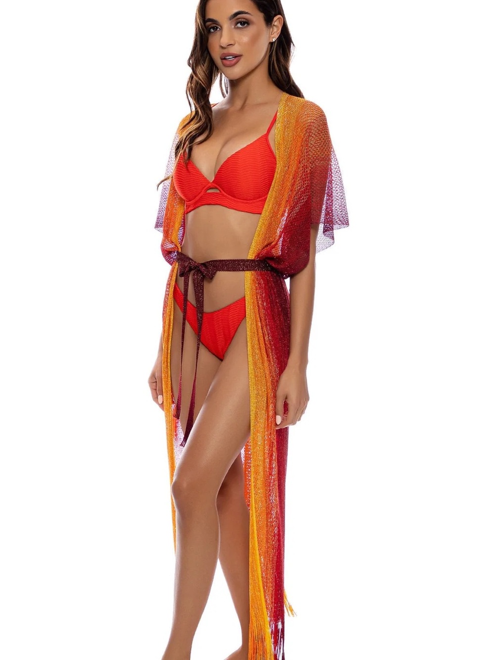 Luli Fama Long Caftán Cover-Up - Sunset Sunshine Addict - Picture 3 of 10